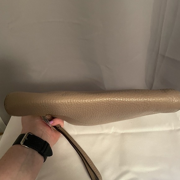 Coach Leather Suede Large Clutch Wristlet Bag Pebbled Leather F53419 Tan Beige - Picture 7 of 16